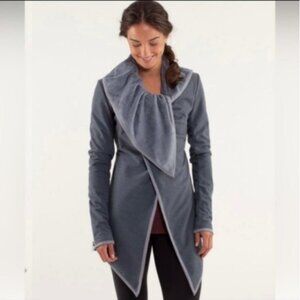 Lululemon Grey Presence Of Mind Fossil Fleece Jacket Size 6